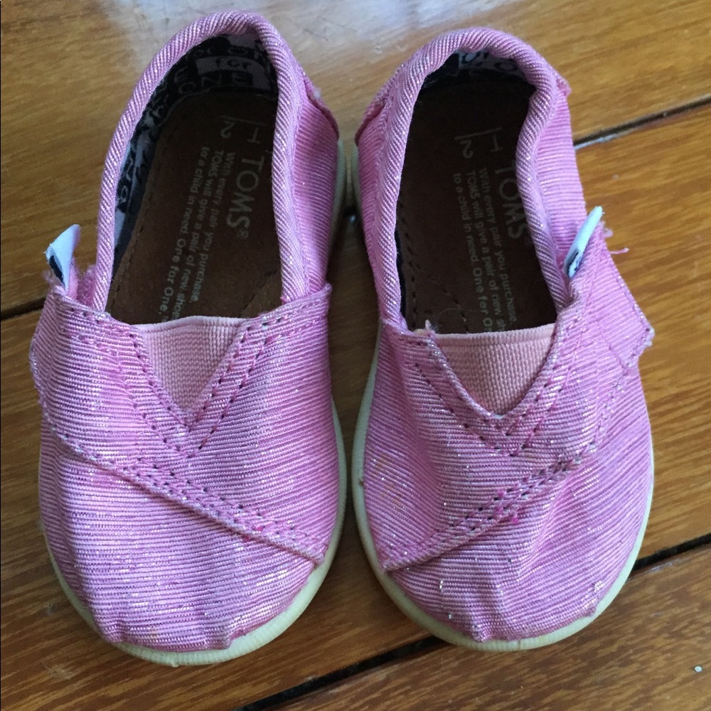 EUC! Like new! Pink sparkle toms - Picture 1 of 4